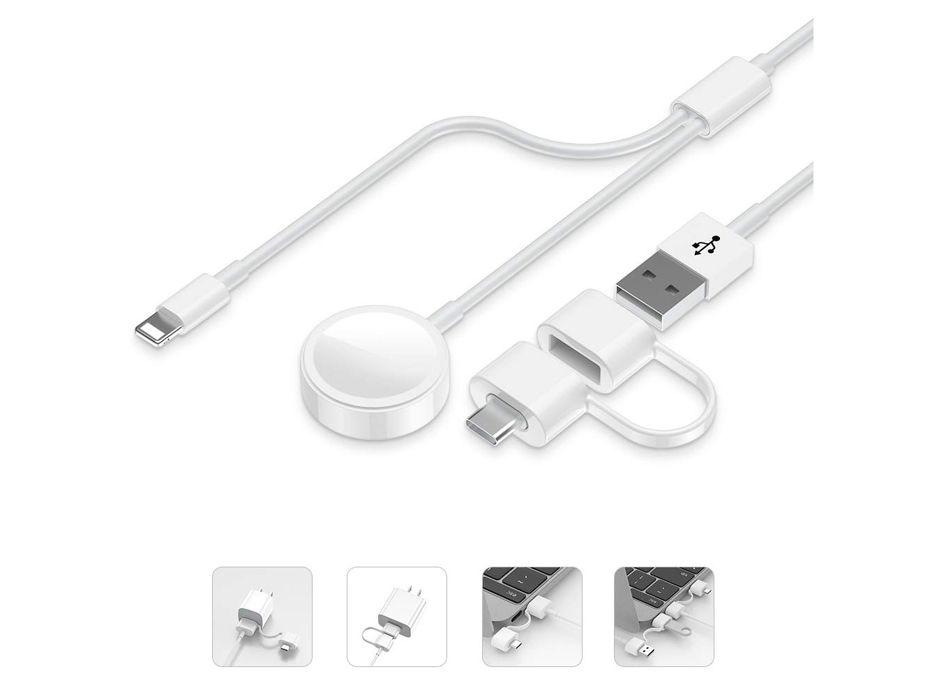 Amazon：USB A/TYPE C 2-in-1 Charing Cable and Wireless Charger只賣$10.10