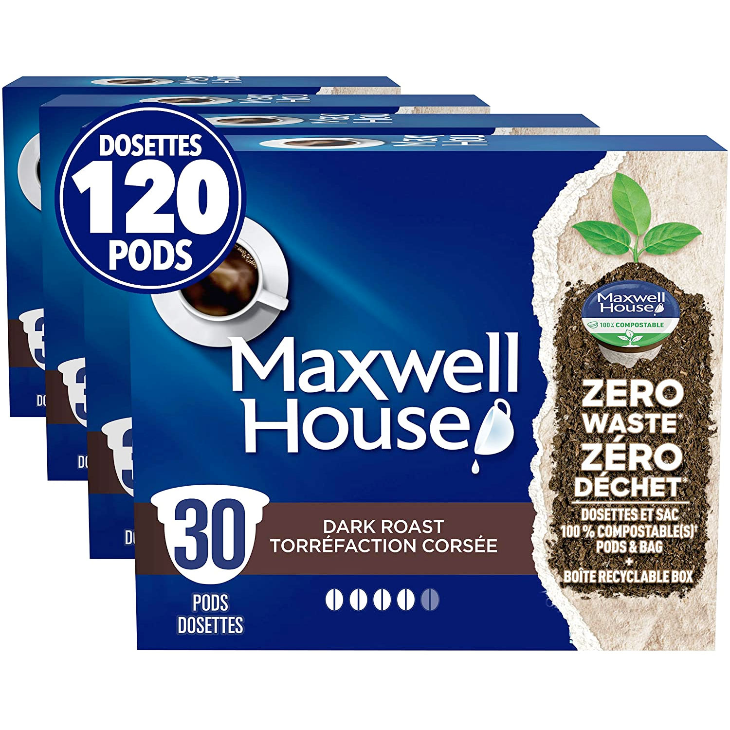 Amazon：Maxwell House Dark Roast Coffee(120 Pods)只卖$39.92