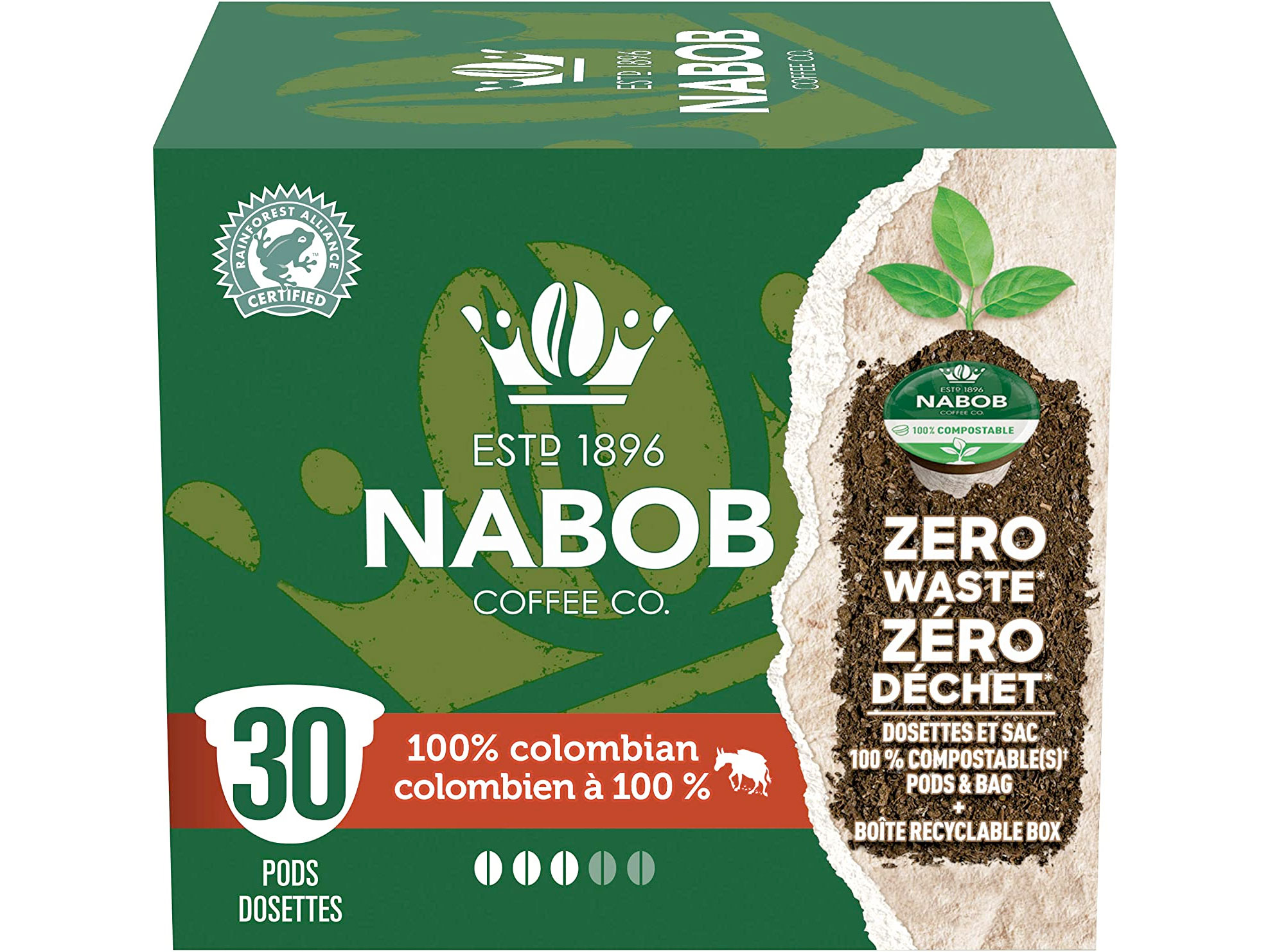 Amazon：Nabob 100% Colombian Coffee (30 Pods)只賣$9.98