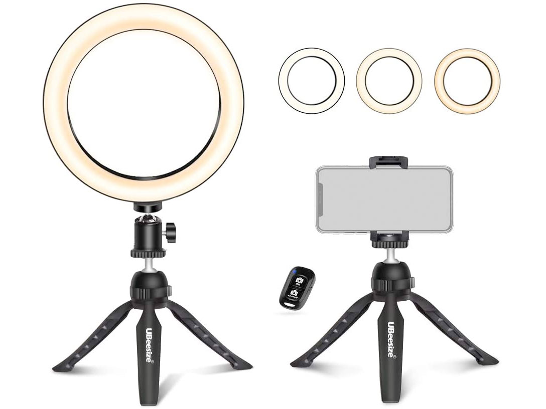 Amazon：Selfie Ring Light with Mini Tripod Stand只賣$16.99