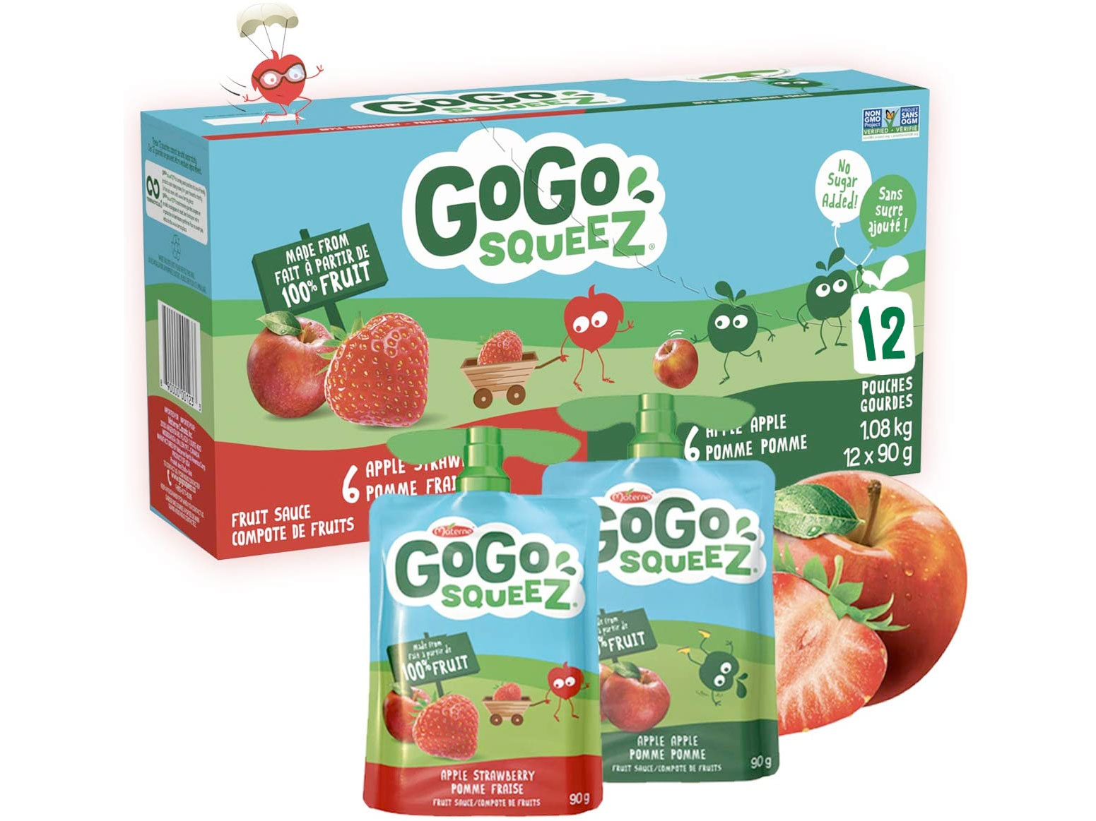 Amazon:GoGo squeeZ Unsweetened Applesauce Pouches (12 Count)只卖$5.97