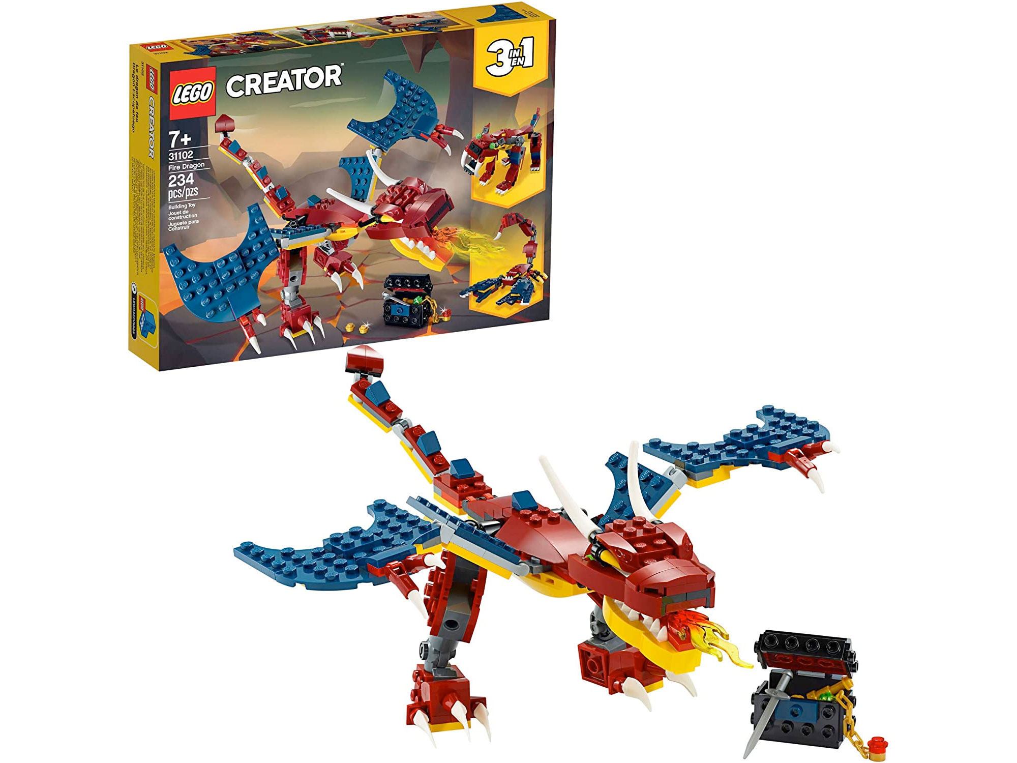 Amazon:LEGO Creator 3in1 Fire Dragon 31102 (234 pcs)只卖$14