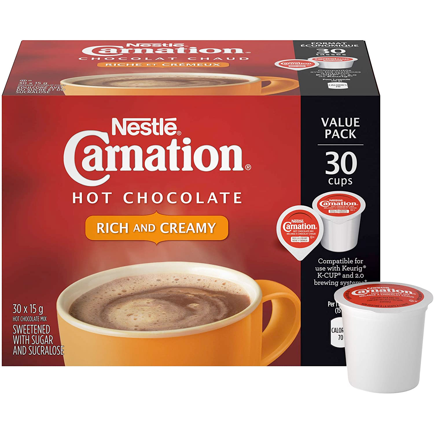 Amazon：Carnation Hot Chocolate (30 pods)只賣$9