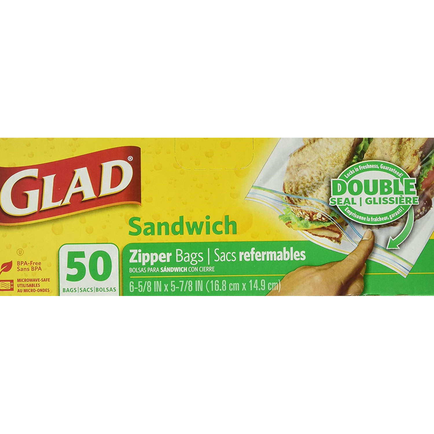 Amazon：Glad Zipper Sandwich Bags(50 Count)只賣$1.50