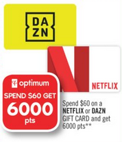 Shoppers Drug Mart：購買$60 Netflix Gift Card即可獲6000 PC Optimum Points