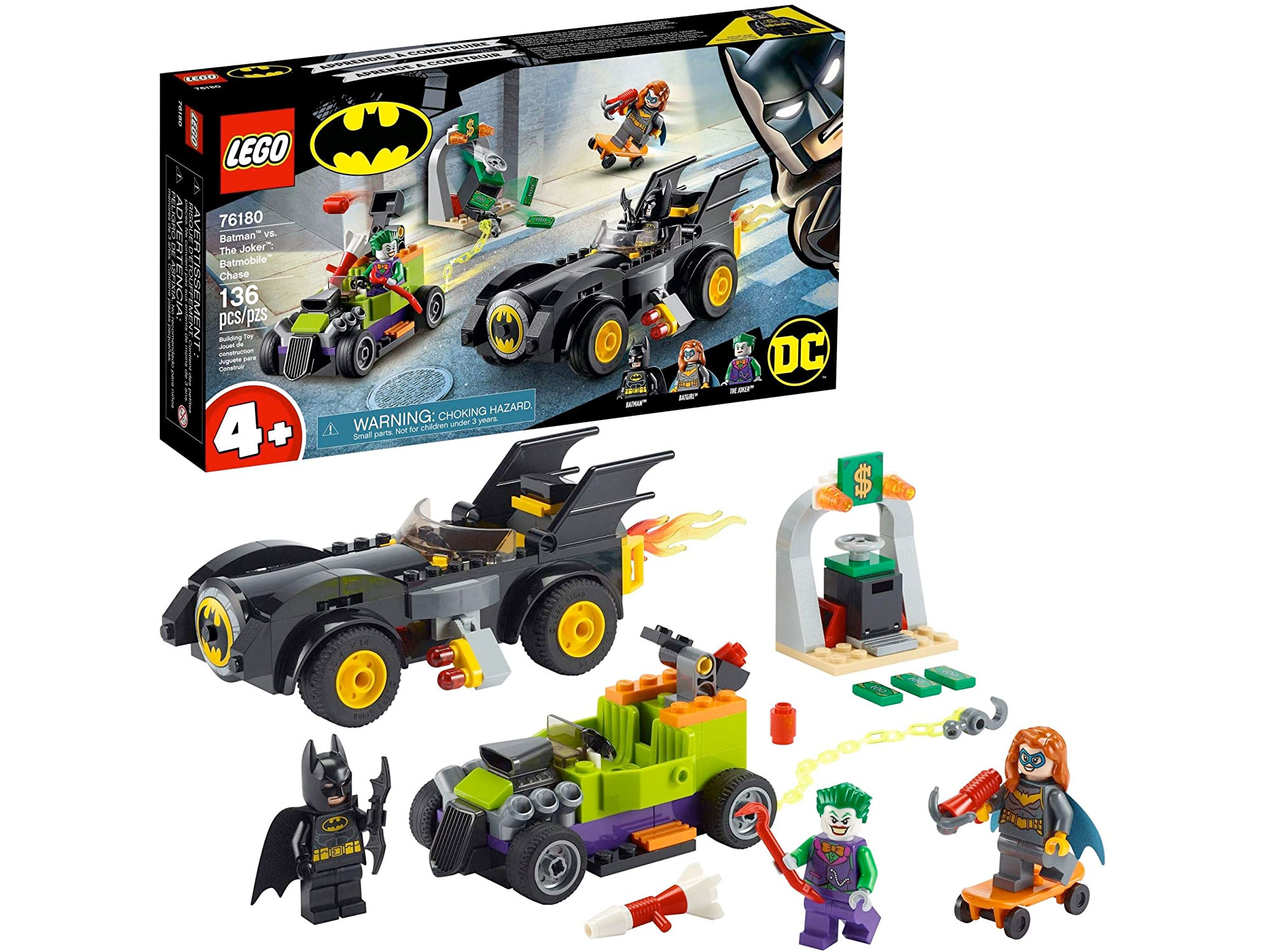 Amazon：LEGO Batman vs. The Joker: Batmobile Chase 76180 (136 pcs)只賣$29.86