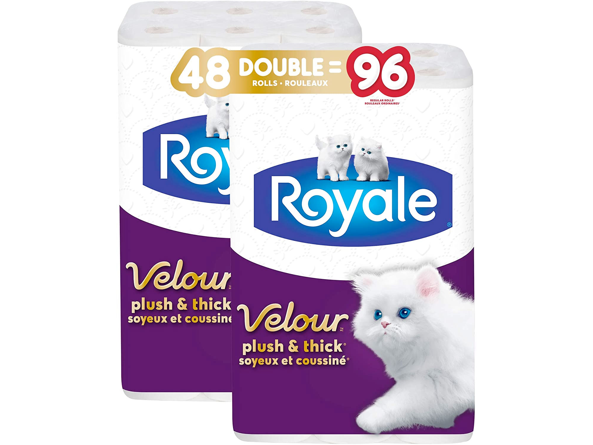 Amazon：Royale Velour Plush & Thick Toilet Paper 48 Double Rolls (96 Regular Rolls)只賣$23.96