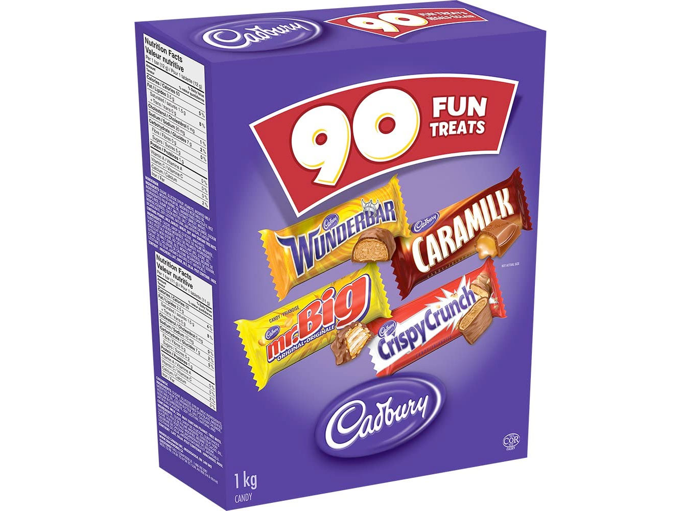 Amazon：CADBURY Assorted Fun Treats Halloween Chocolate Candy (90 count, 1KG)只賣$11.99