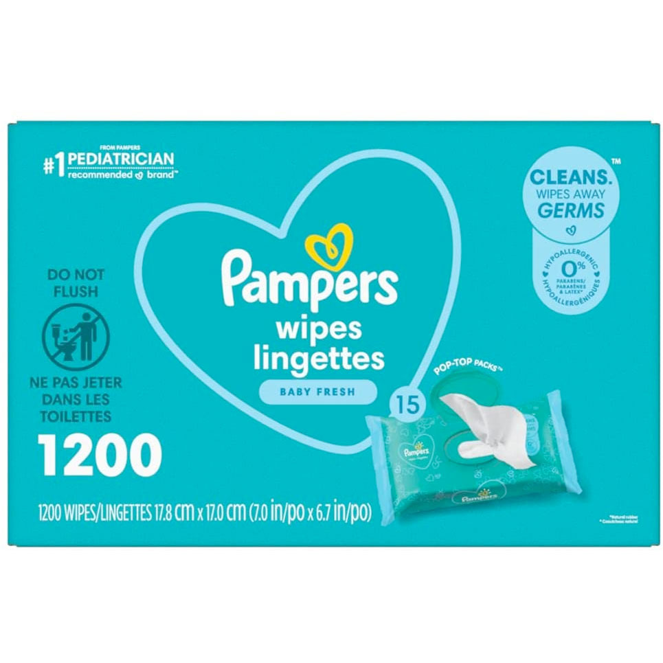 Amazon：Pampers Baby Wipes (1200 Count)只賣$19.98