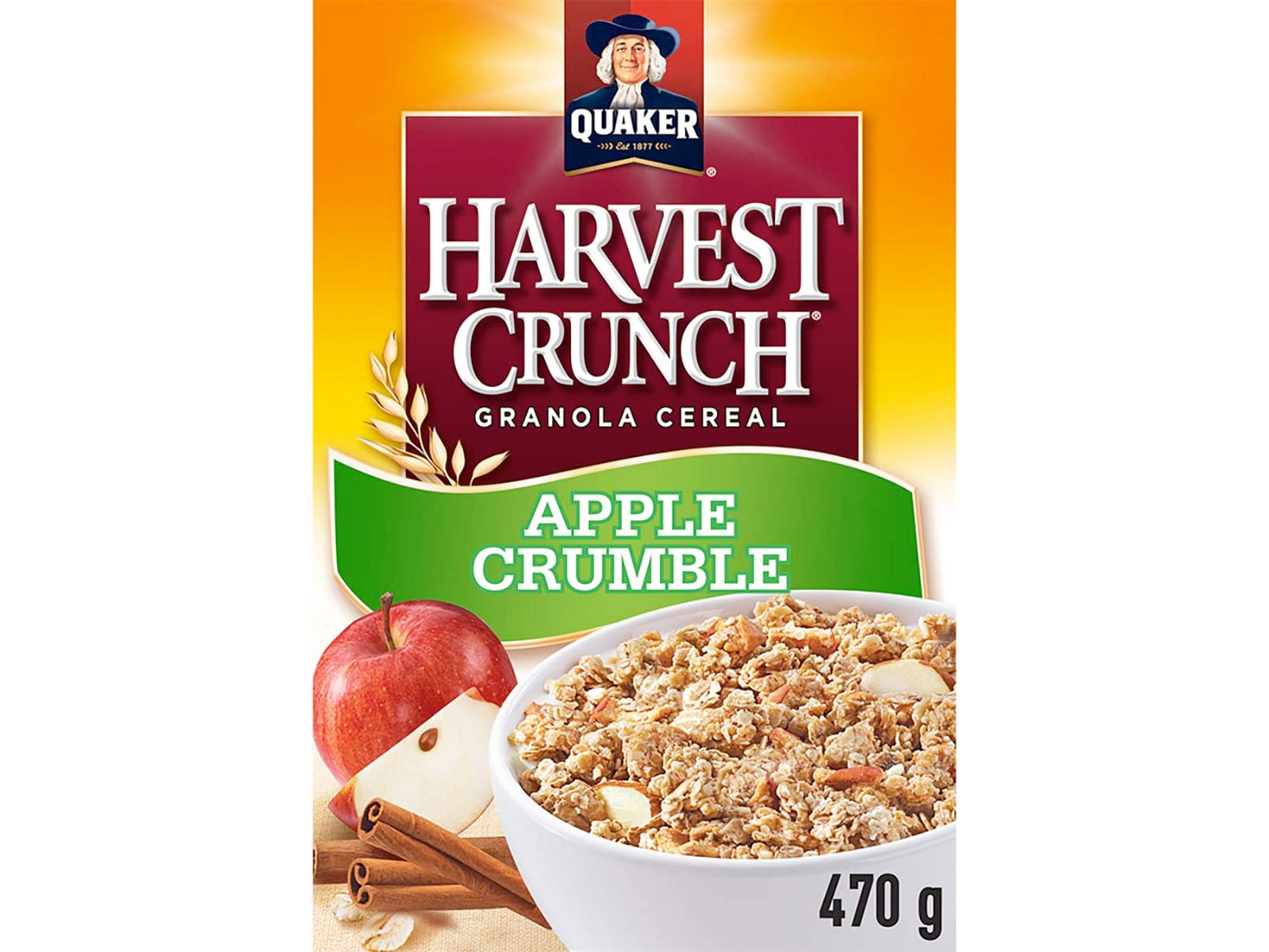 Amazon：Quaker Harvest Crunch Apple Crumble Flavour Granola Cereal (470 g)只賣$1.91