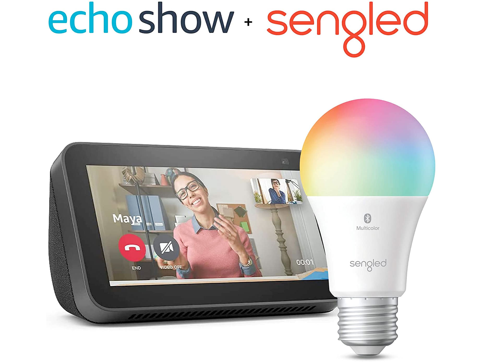 Amazon：Echo Show 5 (2nd Gen) + Sengled Color Bulb只卖$99.99