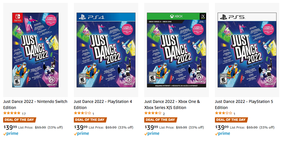 Amazon：Just Dance 2022只賣$39.99