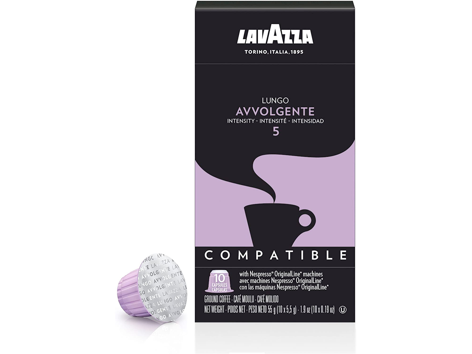 Amazon：Lavazza Avvolgente Lungo Nespresso Compatible Capsules(10 Count)只卖$4.18
