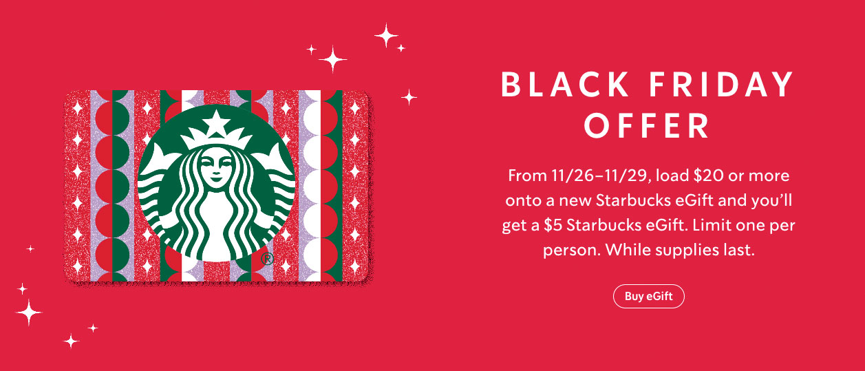 Starbucks：購買$20電子禮券可獲額外$5