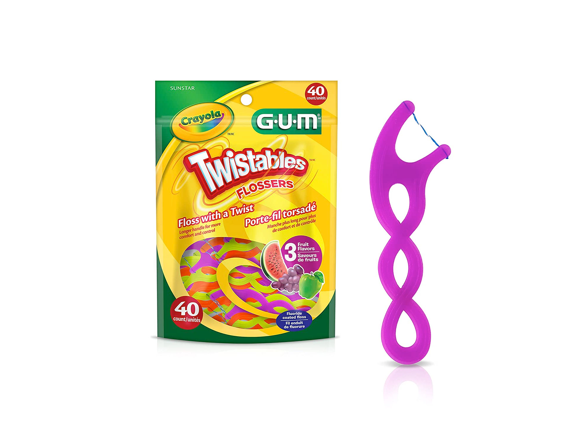 Amazon：GUM Crayola Twistables Flossers (40 Count)只賣$2.50