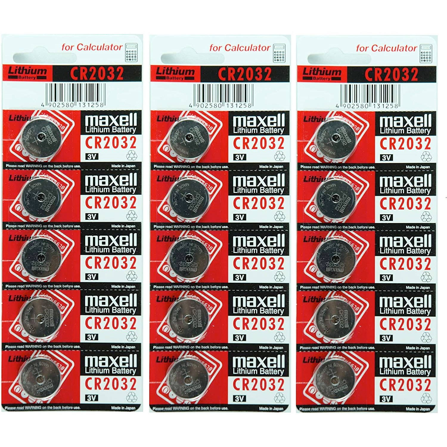 Amazon：Maxell CR2032 3V Lithium Coin Batteries (15 Count)只卖$10.69