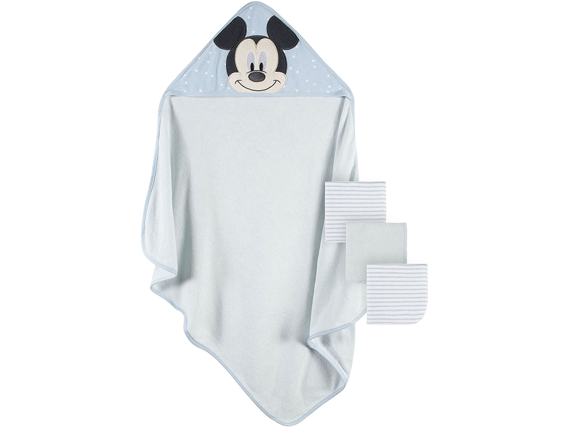Amazon：Disney Baby Mickey Mouse 4-Piece Hooded Towel & Washcloth Set只賣$15.83