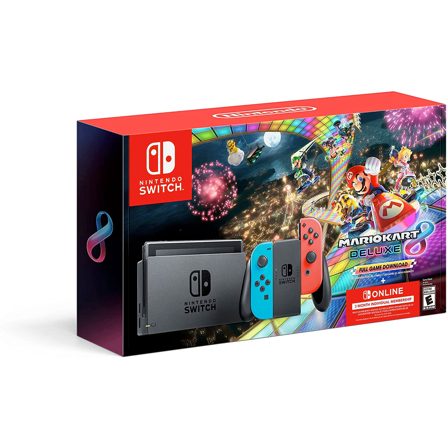Amazon：Nintendo Switch with Neon Blue & Neon Red Joy-Con + Mario Kart 8 Deluxe只賣$379.95