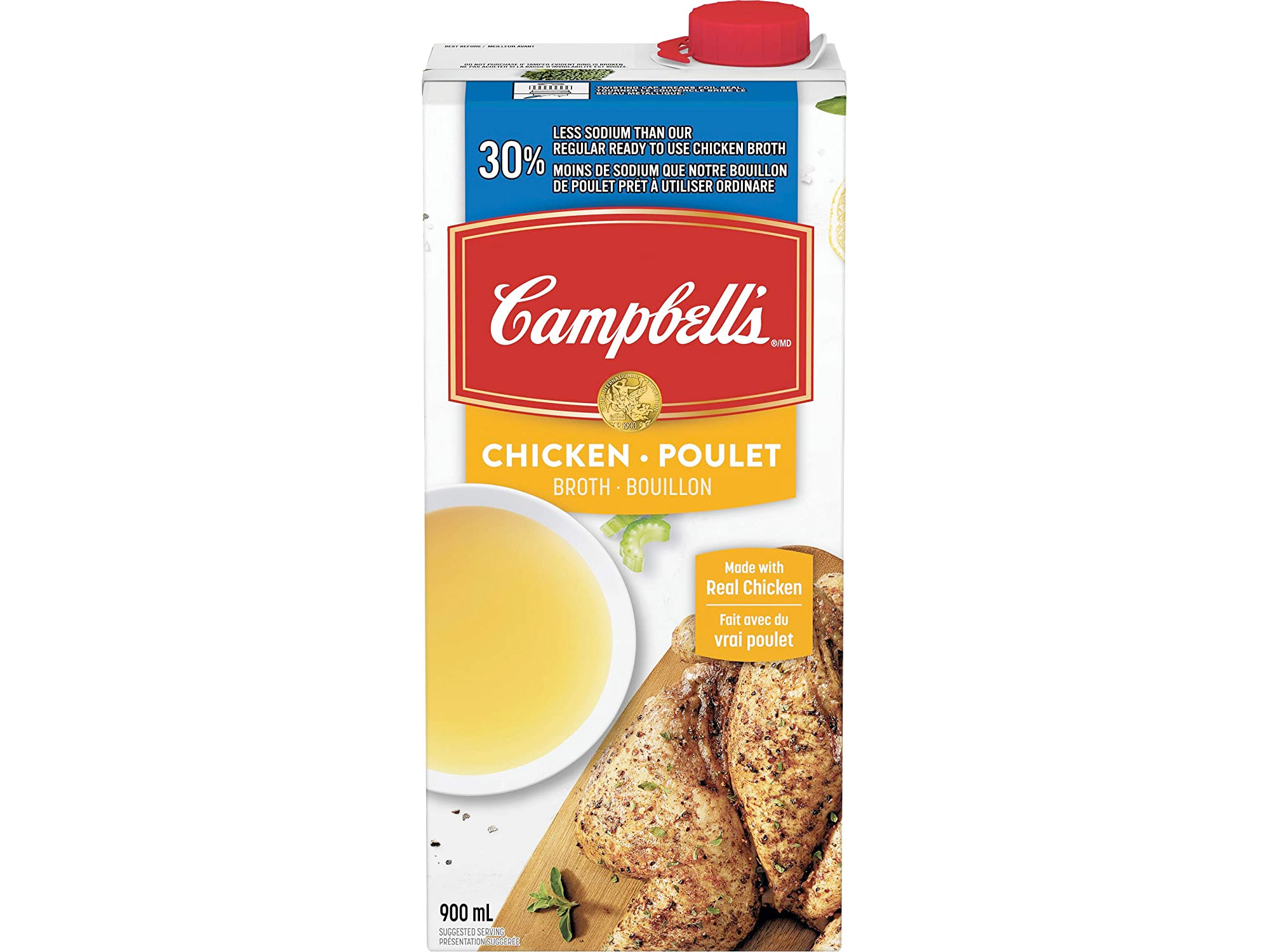 Amazon：Campbell’s Less Sodium Chicken Broth (900ml) 只賣$1.27