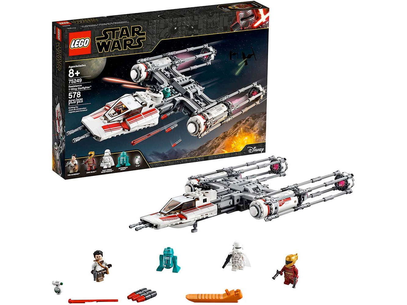 Amazon：LEGO Star Wars: The Rise of Skywalker Resistance Y-Wing Starfighter 75249 (578 pcs)只卖$62.96
