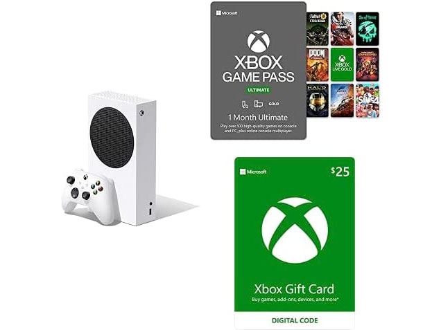 Amazon：Xbox Series S Digital + 1-month Game Pass Ultimate + $25 Xbox Gift Card只卖$379.95