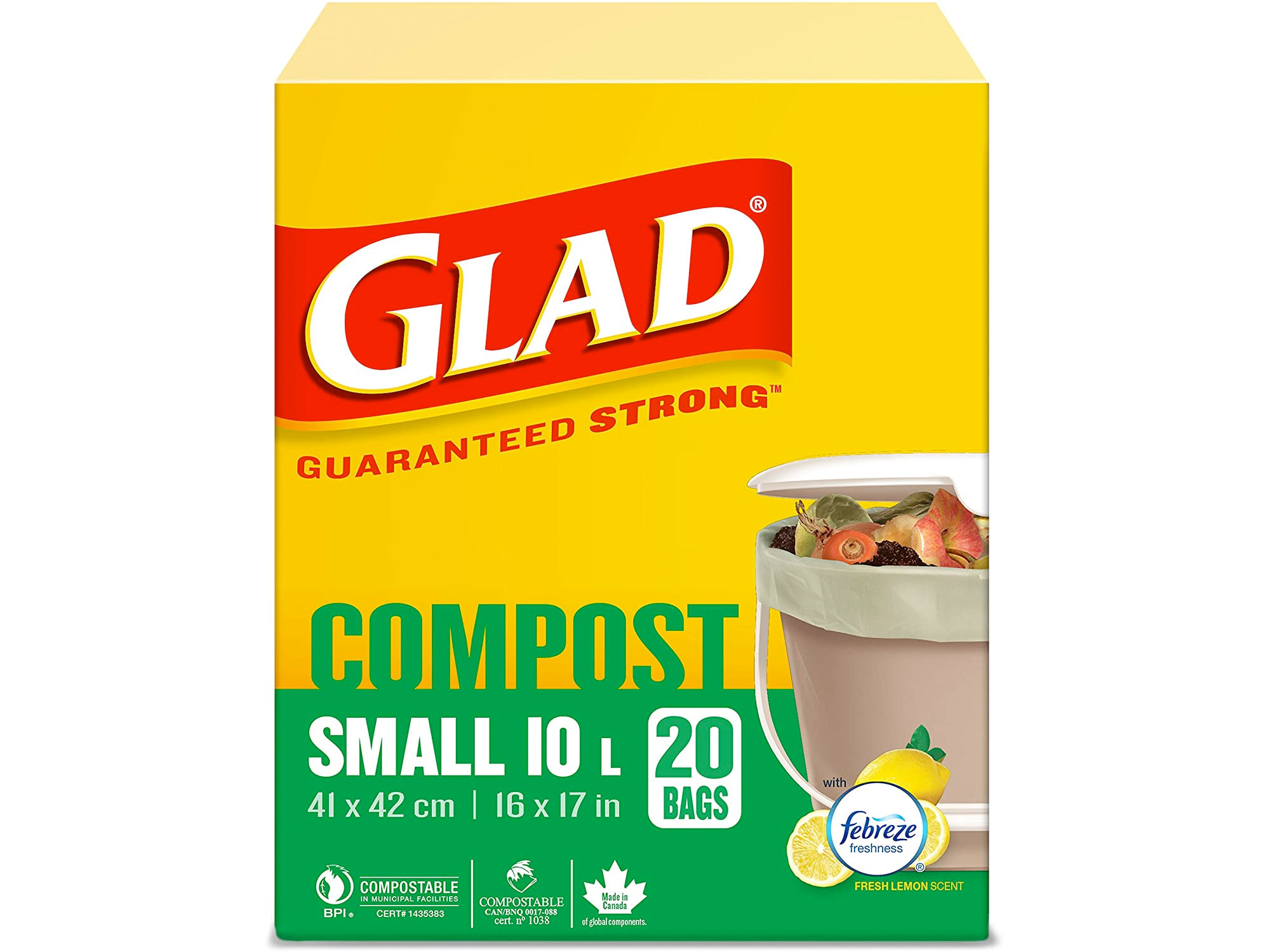 Amazon：Glad Compostable Bags – Small 10 Litres (20 Bags)只賣$2.74