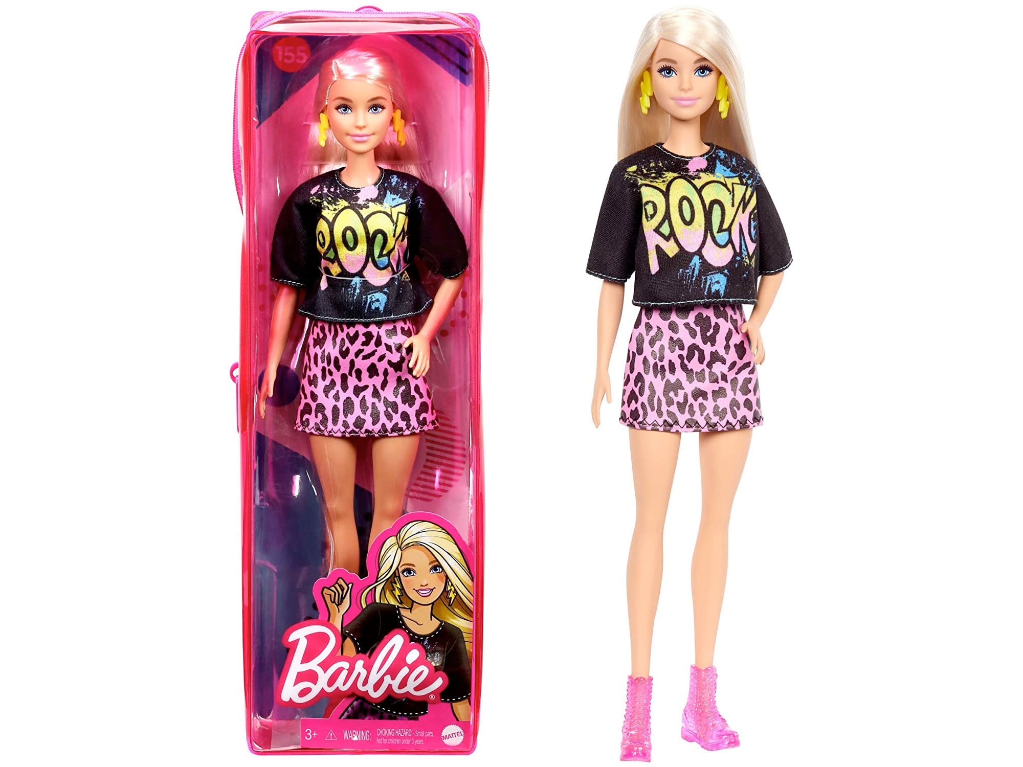 Amazon：Barbie Fashionistas Doll with Blond Hair with Rock Tee and Skirt只卖$7