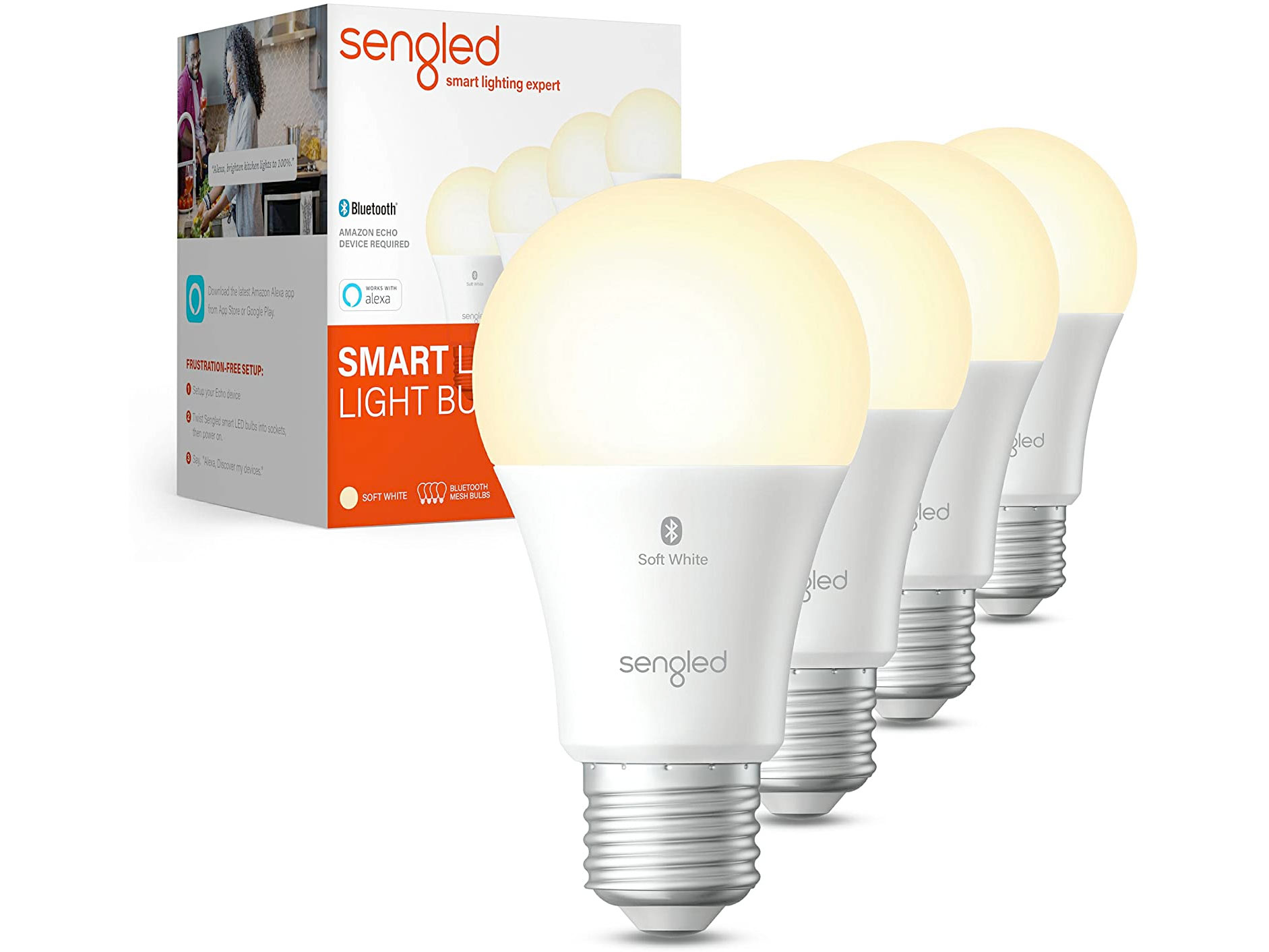 Amazon：Sengled Alexa Smart Light Bulbs (4 Pack Soft White 60W)只賣$26.99