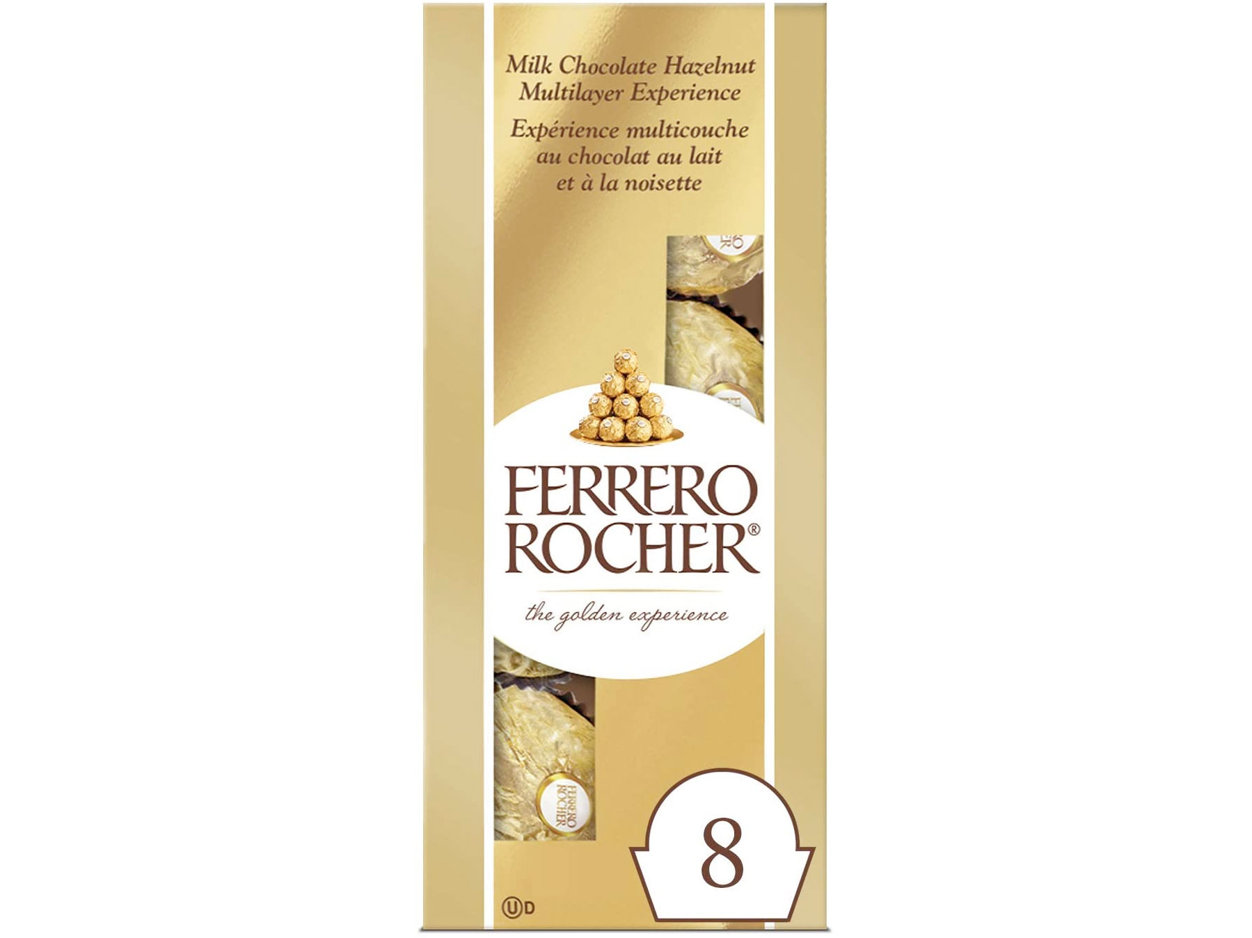 Amazon：Ferrero Rocher Fine Hazelnut Chocolate (8 Count)只賣$4.24