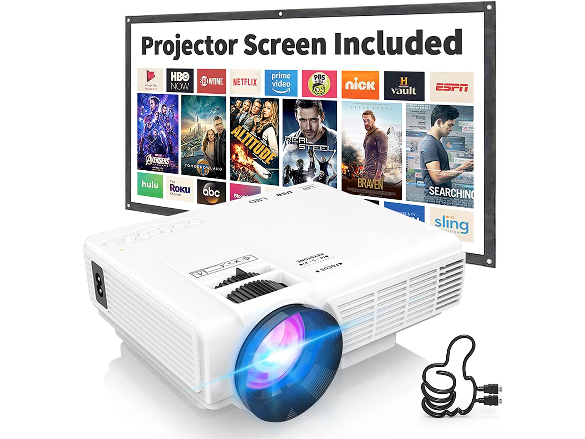 Amazon：Mini Project + 100″ Projector Screen只賣$73.49