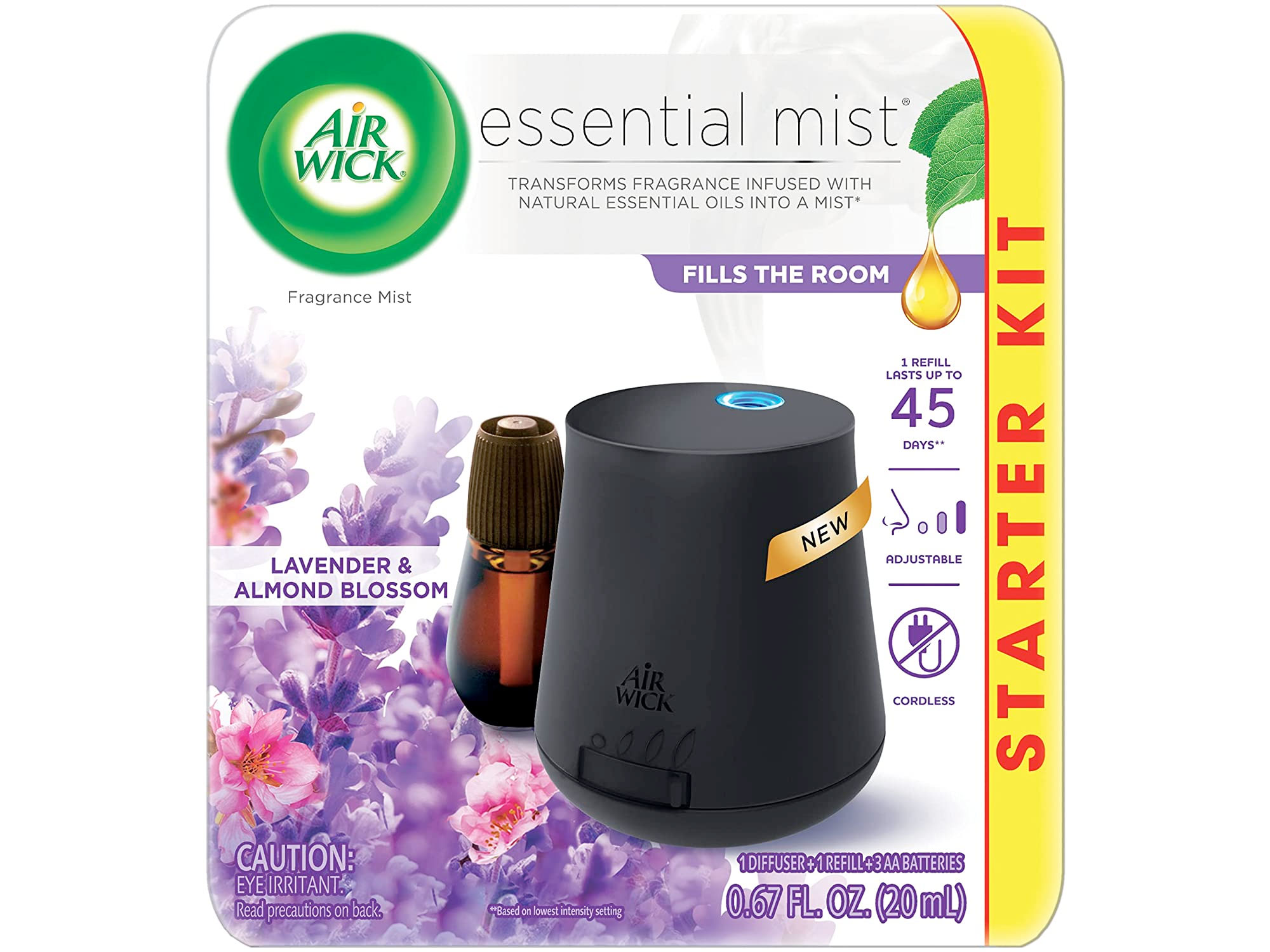 Amazon：Air Wick Essential Mist, Essential Oil Diffuser, Diffuser + 1 Refill只賣$9.99