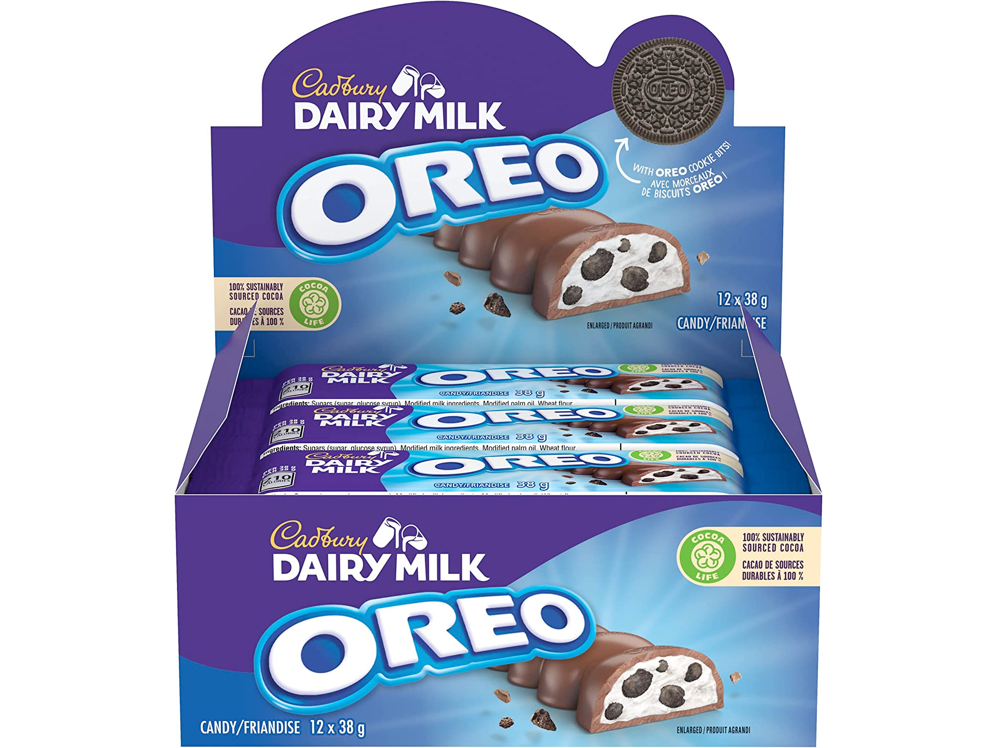 Amazon：Cadbury Dairy Milk Oreo Chocolate (38g, 12 Count)只賣$10.50