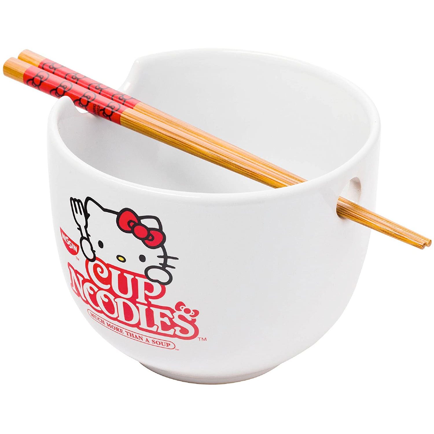 Amazon：Silver Buffalo Hello Kitty Cup Noodles Ceramic Ramen Noodle Bowl with Chopsticks (20oz)只卖$23.55