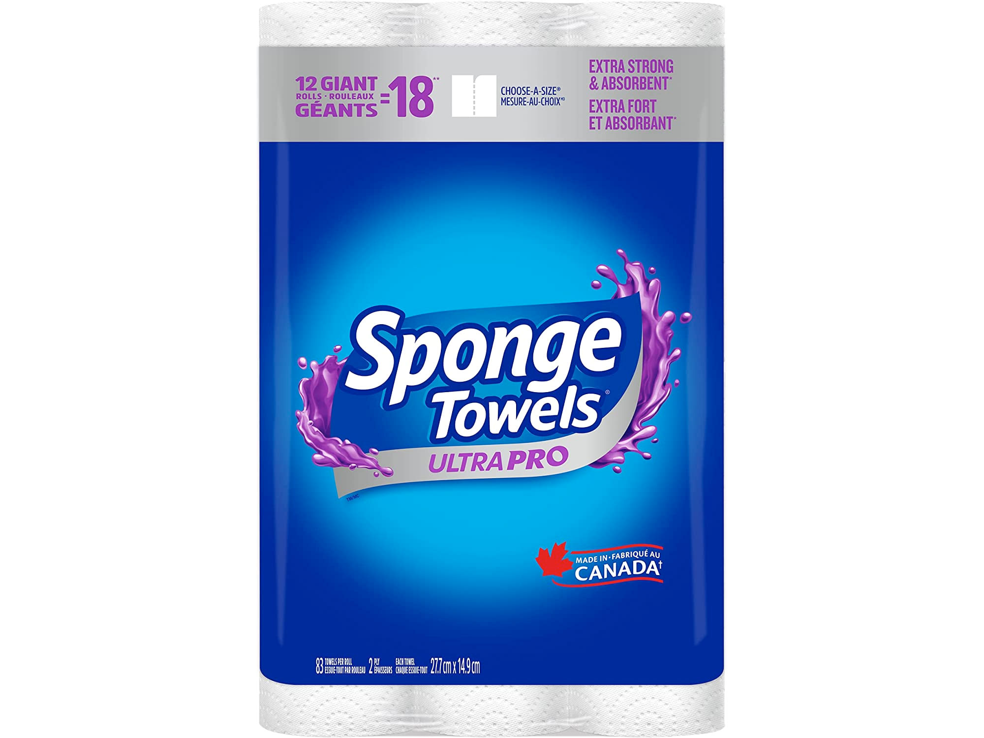 Amazon：SpongeTowels Ultra Pro Paper Towel 12 Giant Rolls (18 Regular Rolls)只賣$15.77
