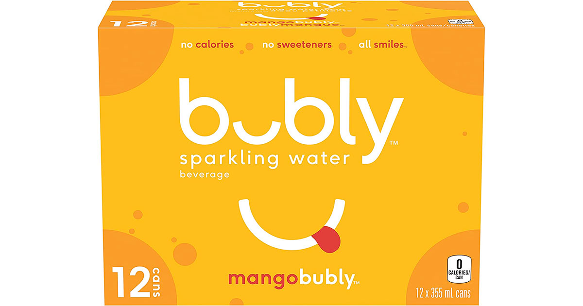 Amazon：12罐Bubly Mango Sparkling Water只賣$4.97(免收按樽)