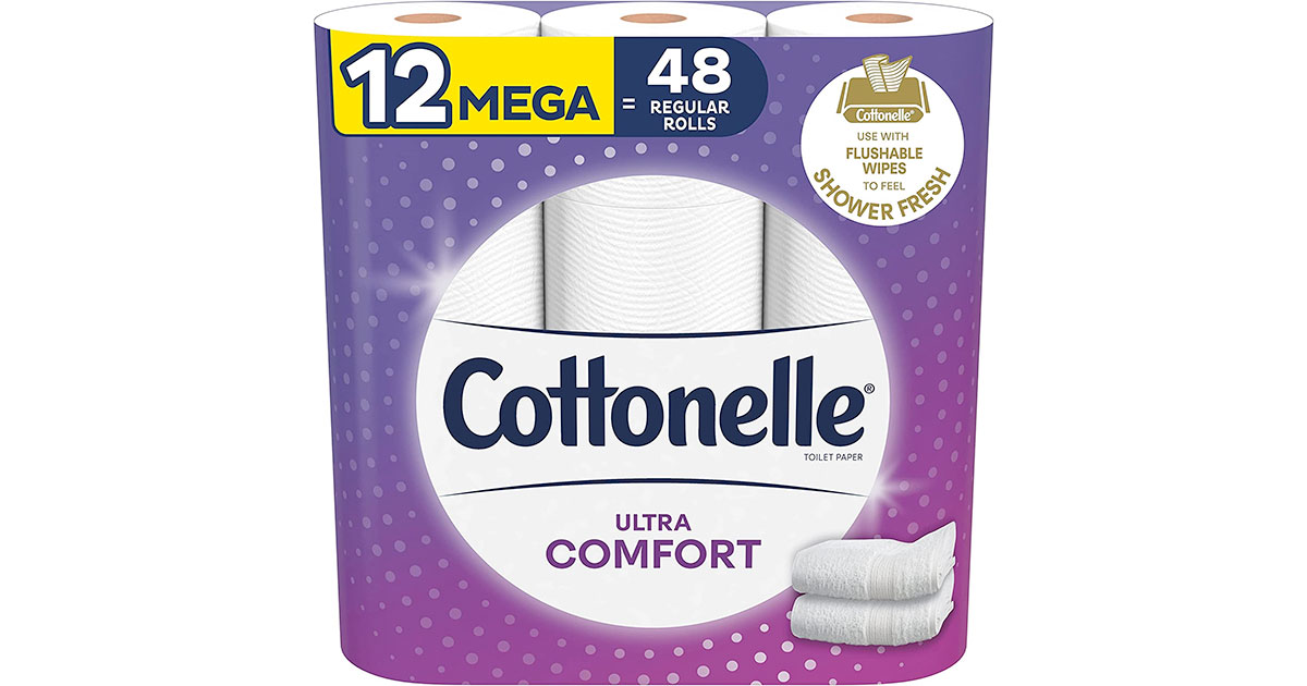 Amazon：Cottonelle Ultra Comfort Toilet Paper 12 Mega Rolls (48 Regular Rolls)只賣$10.99