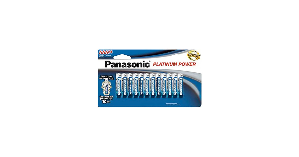 Amazon：Panasonic Platinum Power AAA Alkaline Batteries (24 Pack)只賣$13