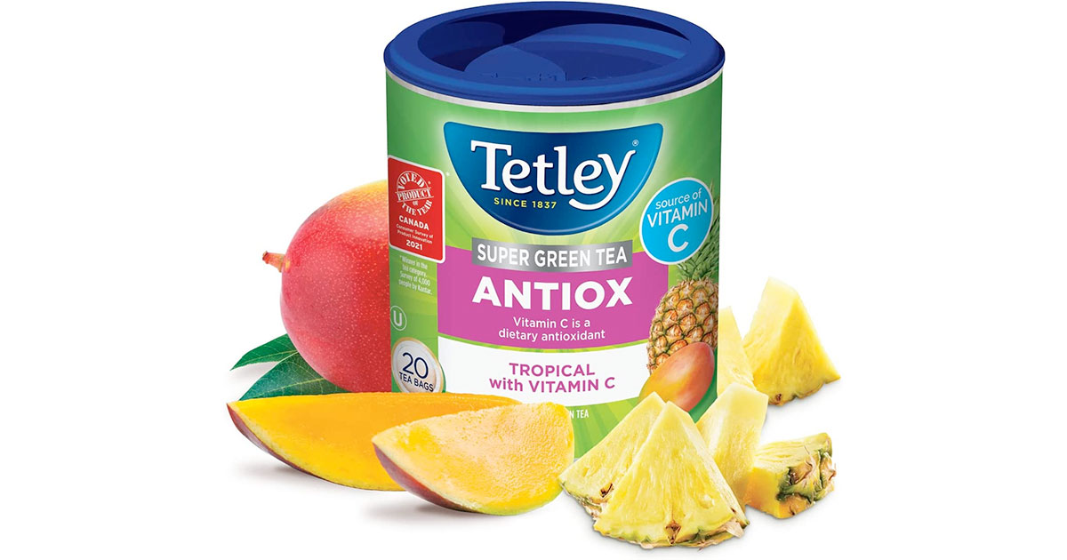 Amazon：Tetley Super Green Tea Antiox: Tropical Flavours with Vitamin C (20 Count)只賣$2.99
