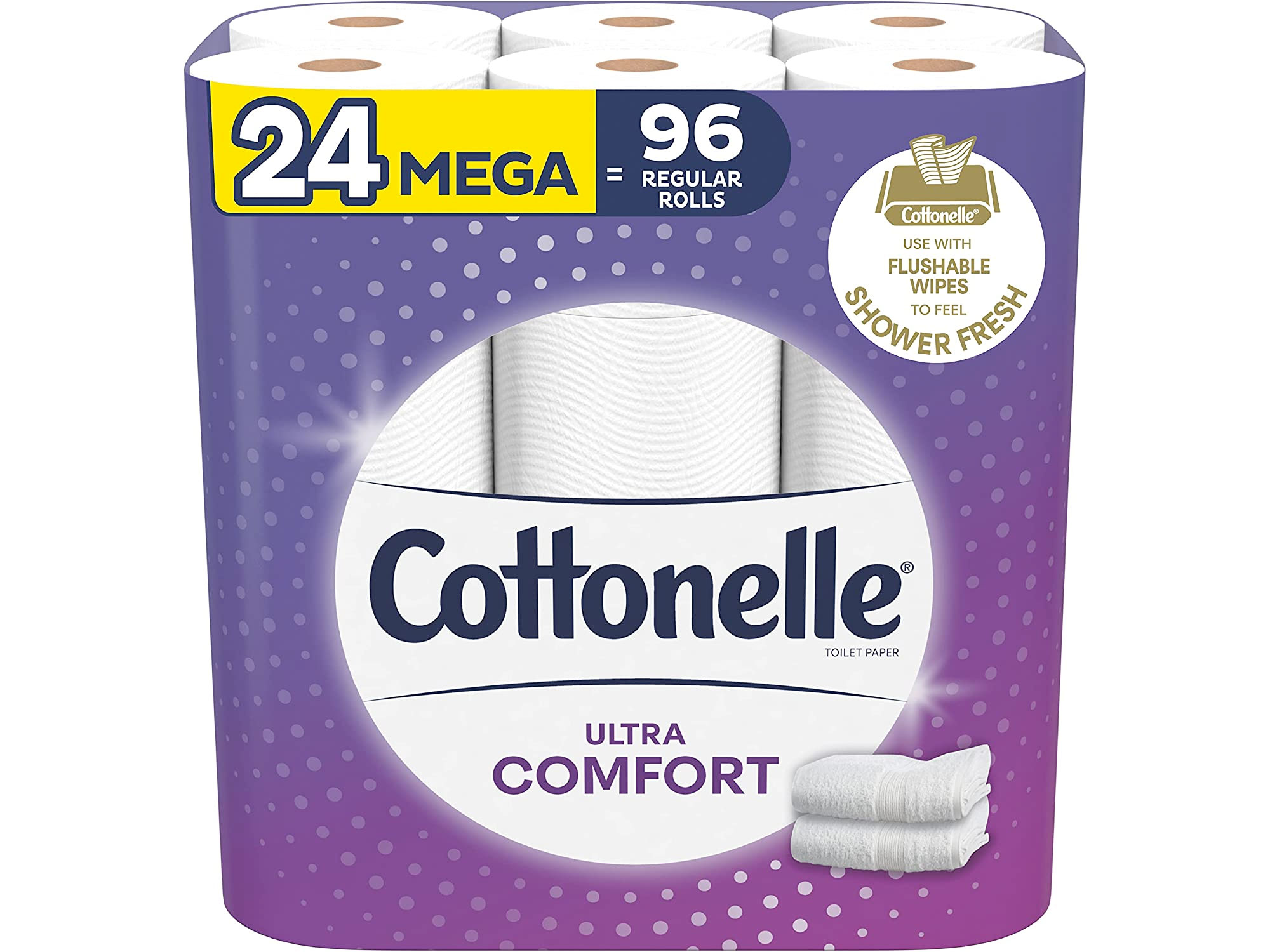 Amazon：Cottonelle Ultra Comfort Toilet Paper 24 Mega Rolls (96 Regular Rolls)只賣$15.32
