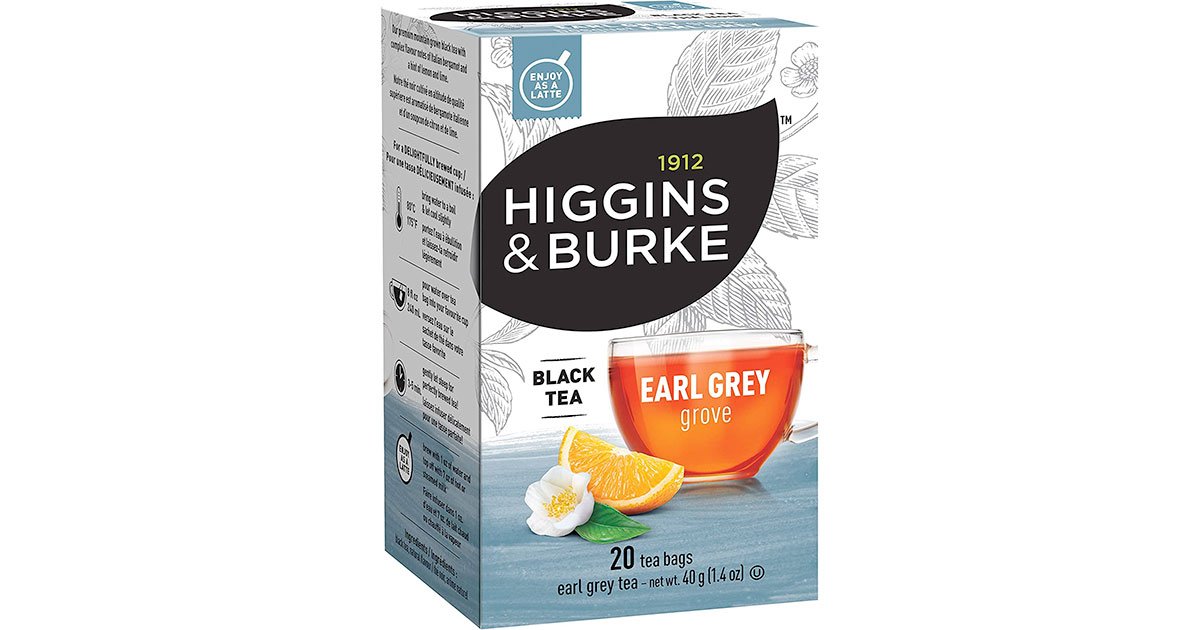 Amazon：Higgins & Burke Tea Earl Grey Black (20 Count)只賣$2.60
