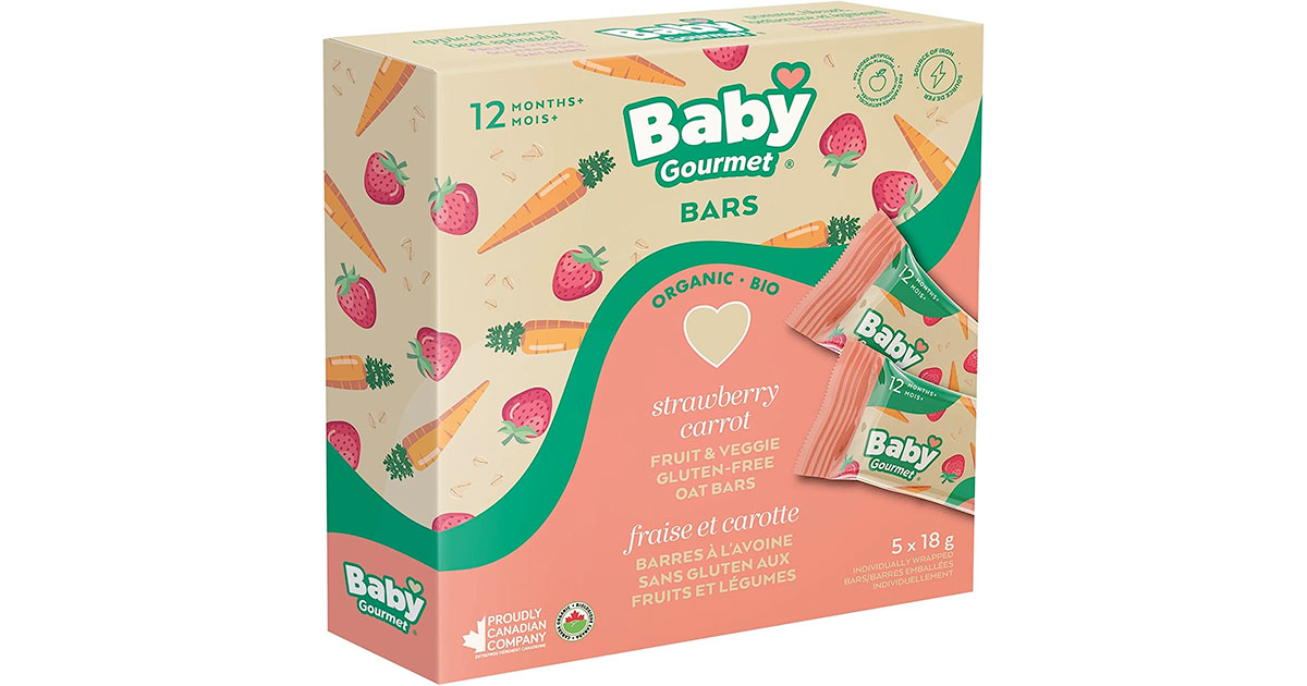 Amazon：Baby Gourmet Organic Fruit & Grain Bar (5 x 18g – Pack of 8)只賣$20.34