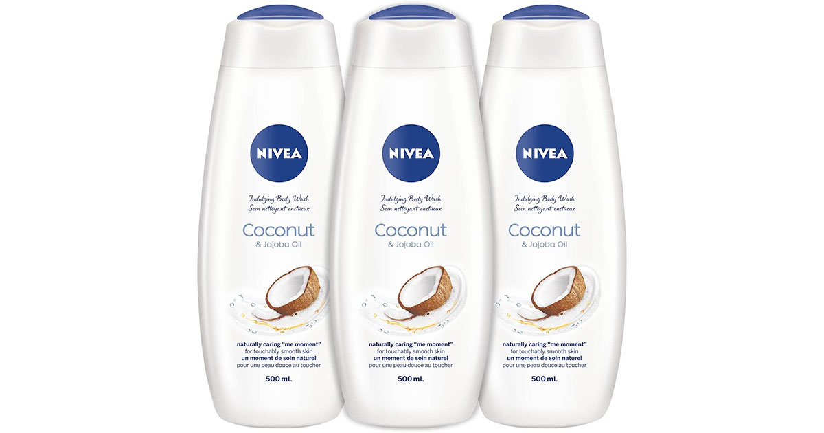 Amazon：NIVEA Coconut & Jojoba Oil Body Wash (3 x 500ml)只賣$8.97