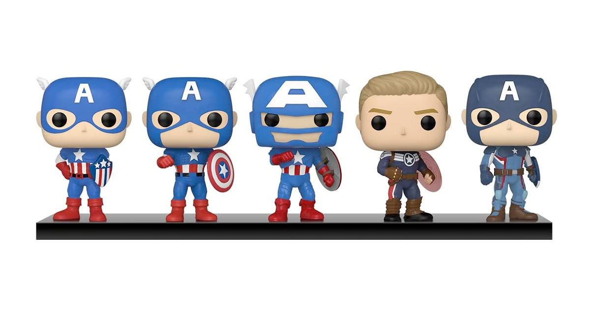 Amazon:Funko Pop! Marvel: Year of The Shield – Captain America Through The Ages 5 Pack只賣$46.10