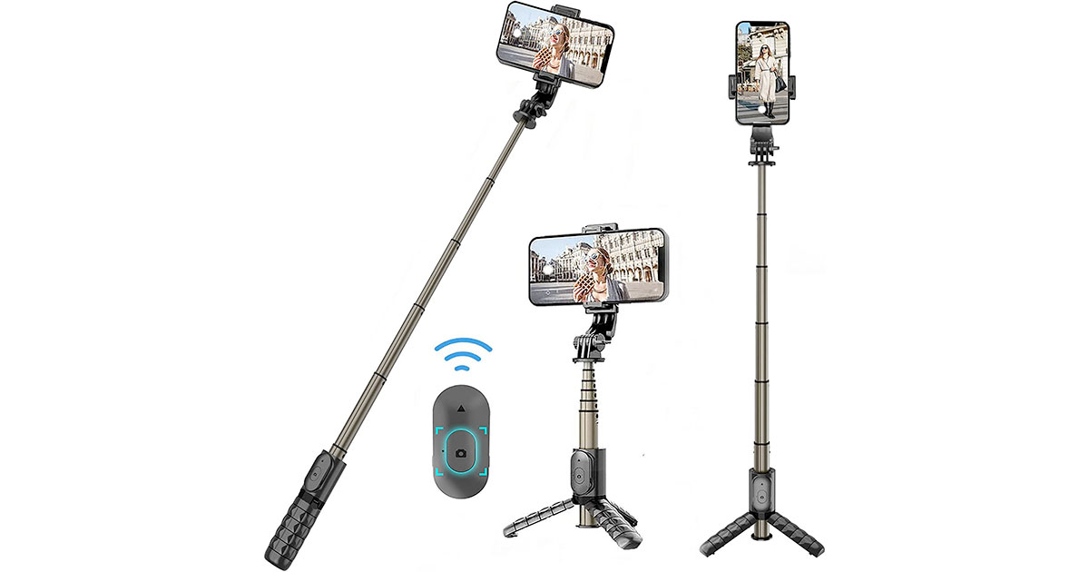 Amazon：Selfie Stick Tripod with Bluetooth Remote只賣$9.99