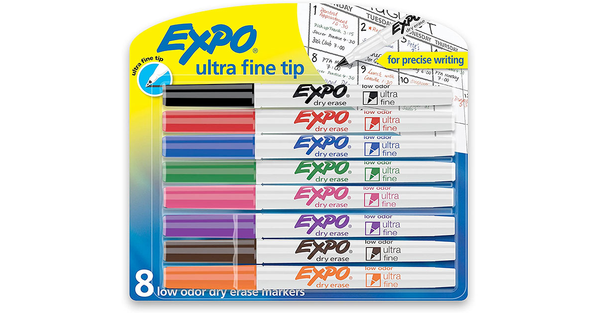 Amazon：Expo Low-Odor Dry Erase Markers (8-Pack)只賣$8.86