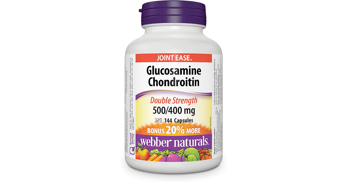 Amazon：Webber Naturals Glucosamine Chondroitin (144 Capsules)只賣$16.43