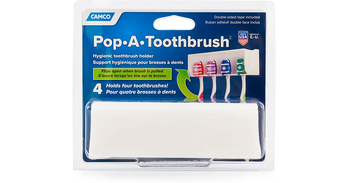 Amazon：Camco A Pop-A-Toothbrush Wall Mounted Holder with Germ Protecting Cover只賣$9.09