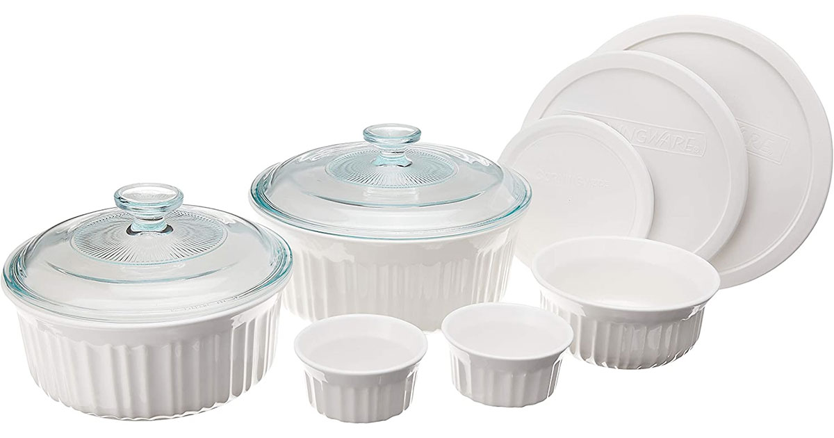 Amazon：CorningWare French White 10 Piece Ceramic Bakeware Set只賣$39.97