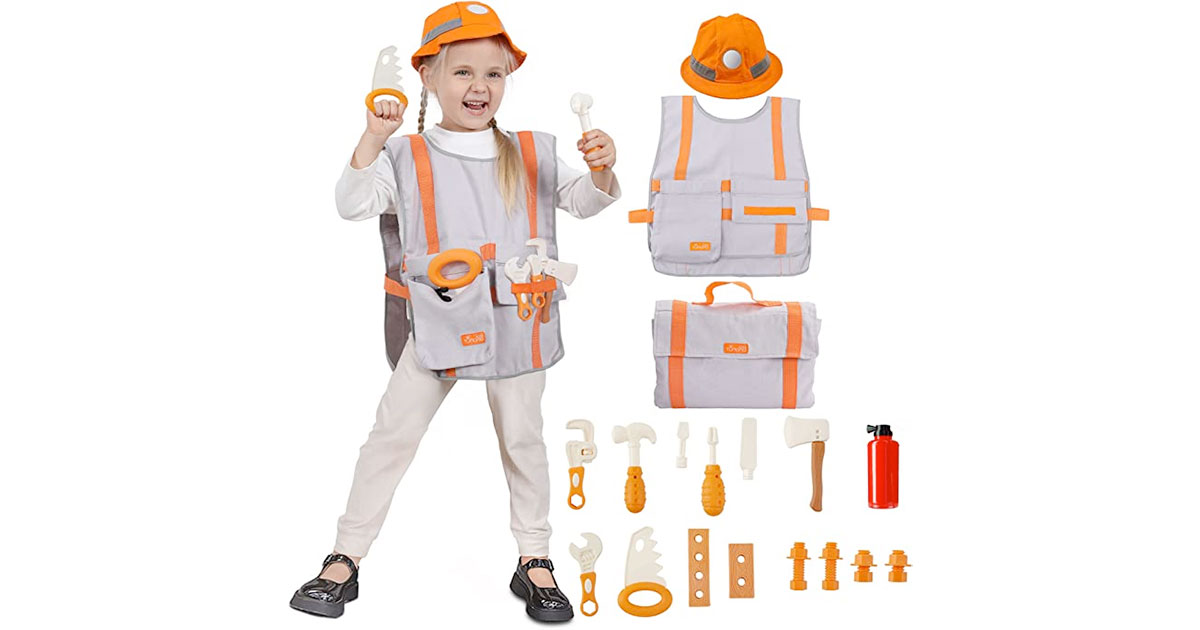 Amazon:Kids Construction Worker Costume只賣$9.99(只限Amazon Prime會員)