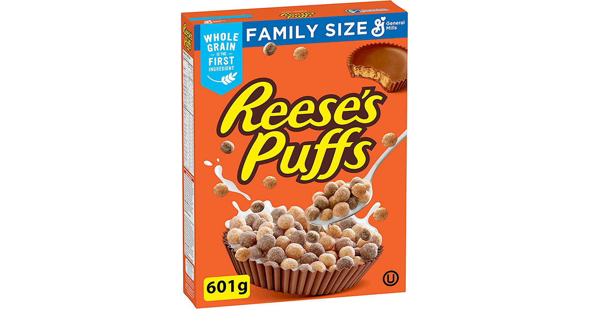 Amazon：Reese Puffs Chocolate Peanut Butter Cereal Box (601g)只賣$3.94